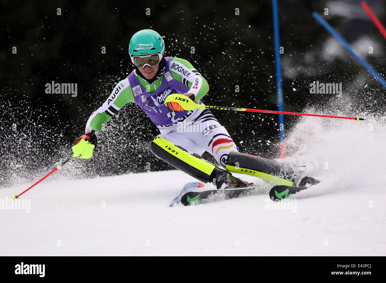 FIS maschile di Coppa del Mondo di Sci Alpino Slalom a Wengen con: Felix Neureuther dove: Wengen, Svizzera quando: 19 Gen 2014 Foto Stock