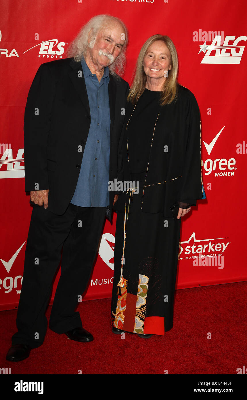 2014 MusiCares persona dell'anno in onore di Carole King al Los Angeles Convention Center - Arrivi con: David Crosby,Jan Dance dove: Los Angeles, California, Stati Uniti quando: 24 Gen 2014 Foto Stock