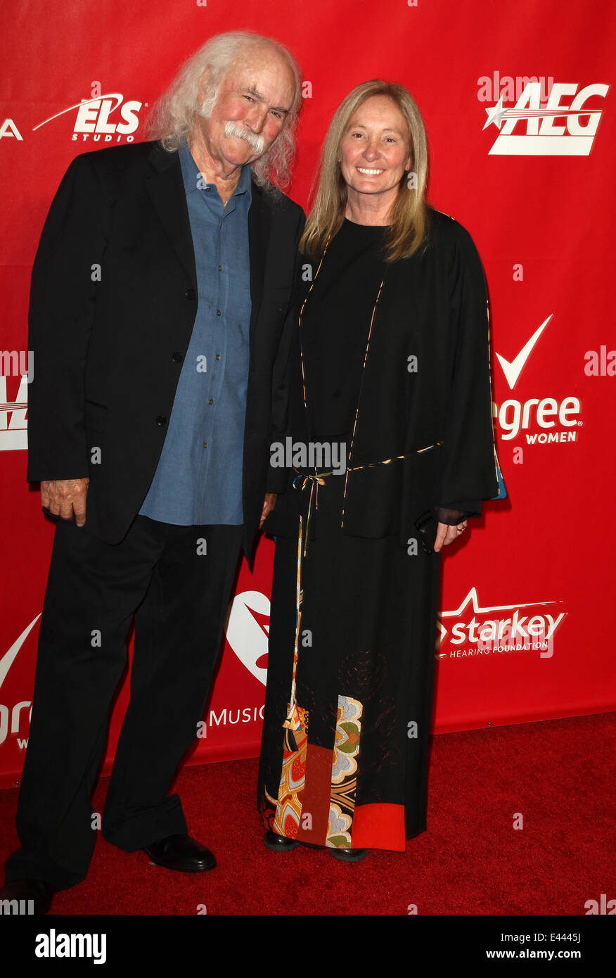 2014 MusiCares persona dell'anno in onore di Carole King al Los Angeles Convention Center - Arrivi con: David Crosby,Jan Dance dove: Los Angeles, California, Stati Uniti quando: 24 Gen 2014 Foto Stock