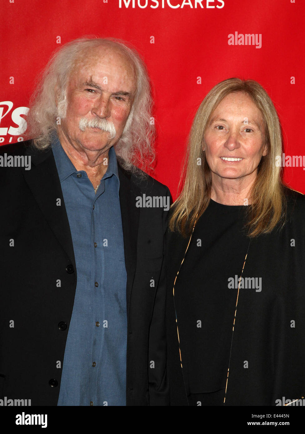 2014 MusiCares persona dell'anno in onore di Carole King al Los Angeles Convention Center - Arrivi con: David Crosby,Jan Dance dove: Los Angeles, California, Stati Uniti quando: 24 Gen 2014 Foto Stock