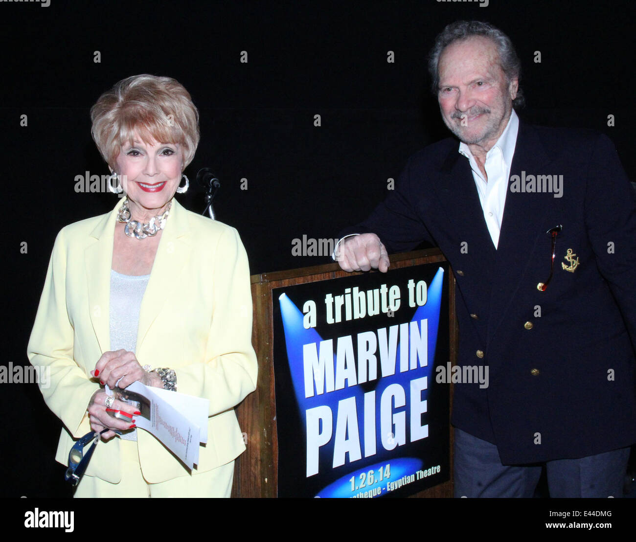 Marvin Paige Memorial tenutosi presso il teatro egiziano con: Karen Sharpe Kramer,H. M. Wynant dove: Hollywood, California, Stati Uniti quando: 26 Gen 2014 Foto Stock