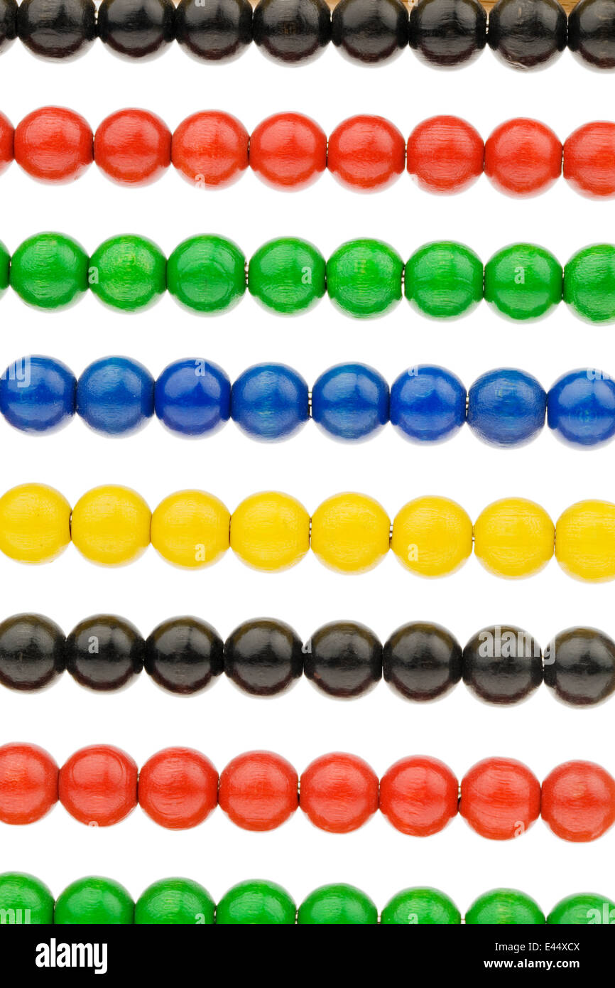 Un abaco con perline colorate come un aiuto per il conteggio Foto Stock