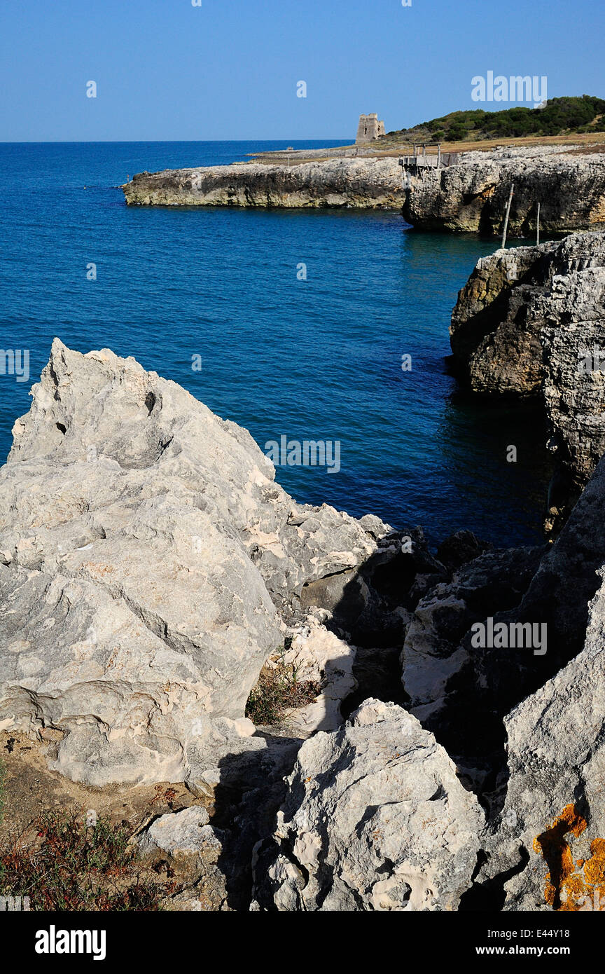 Costa del Parco Nazionale del Gargano, in Puglia, Italia, Europa Foto Stock