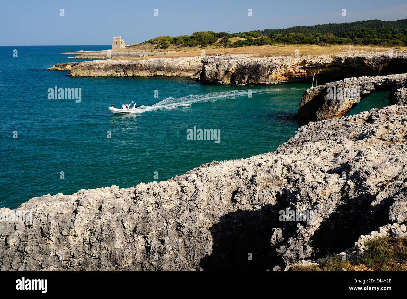 Costa del Parco Nazionale del Gargano, in Puglia, Italia, Europa Foto Stock