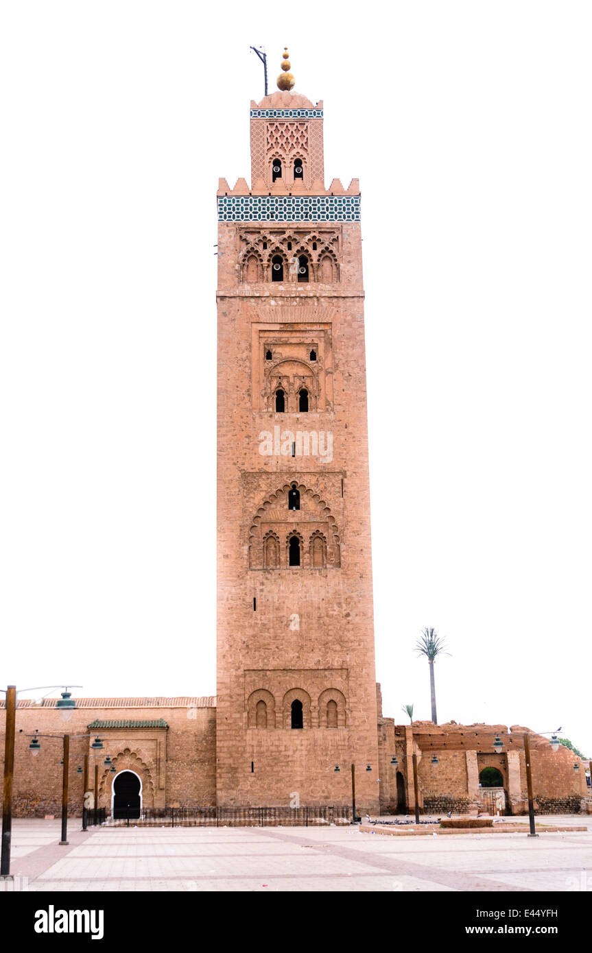Minarette della Moschea di Koutoubia, Marrakech, Marocco Foto Stock
