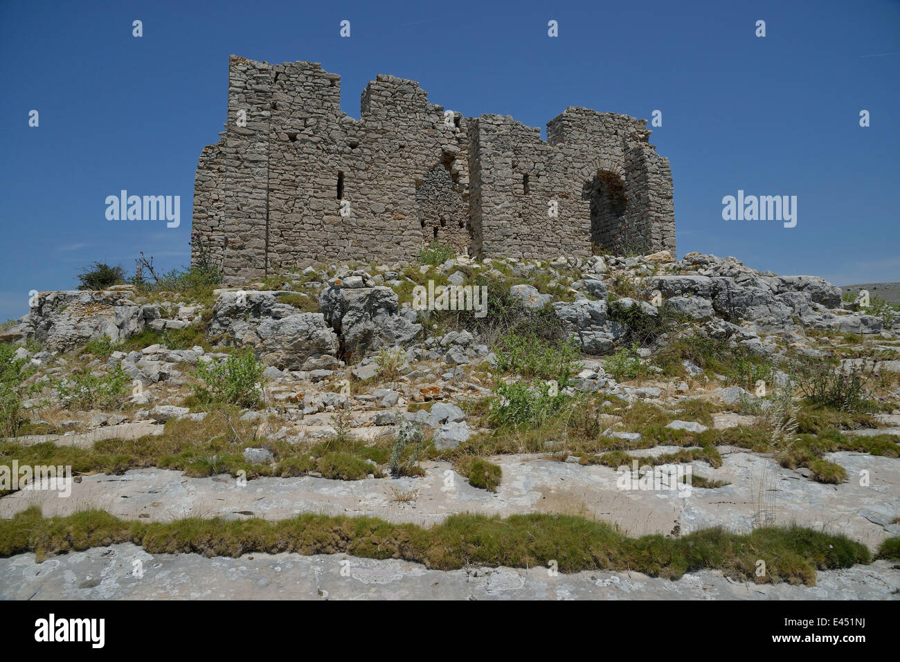 Fortezza di Tureta, VI secolo, Kornat isola delle isole di Kornati, il Parco Nazionale di Kornati, Croazia Foto Stock