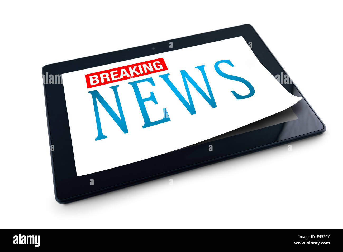 Tablet PC con Ultime notizie Titolo sul display Foto Stock