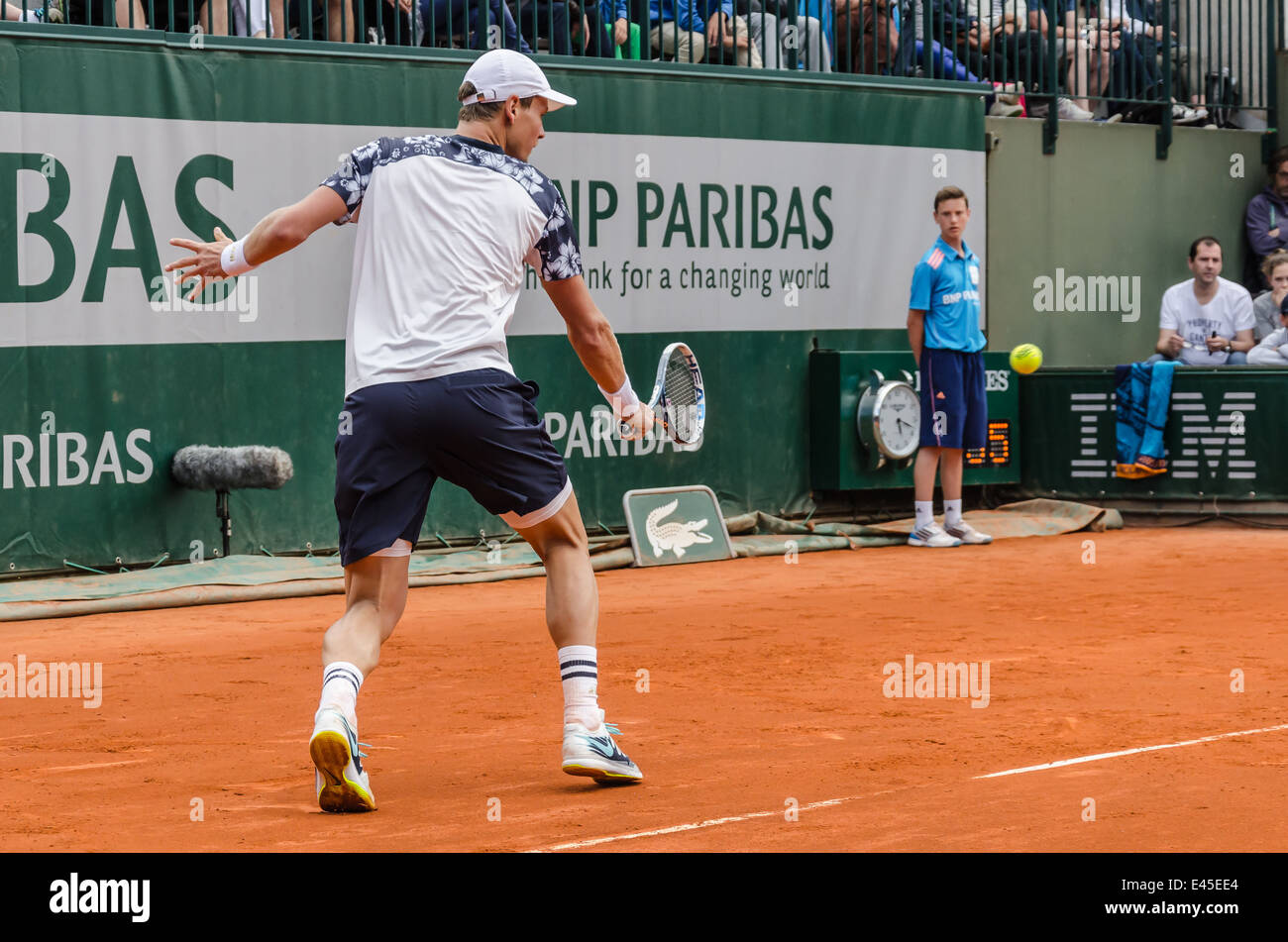 Tomas BERDYCH nel terzo round match, Roland Garros 2014 Foto Stock