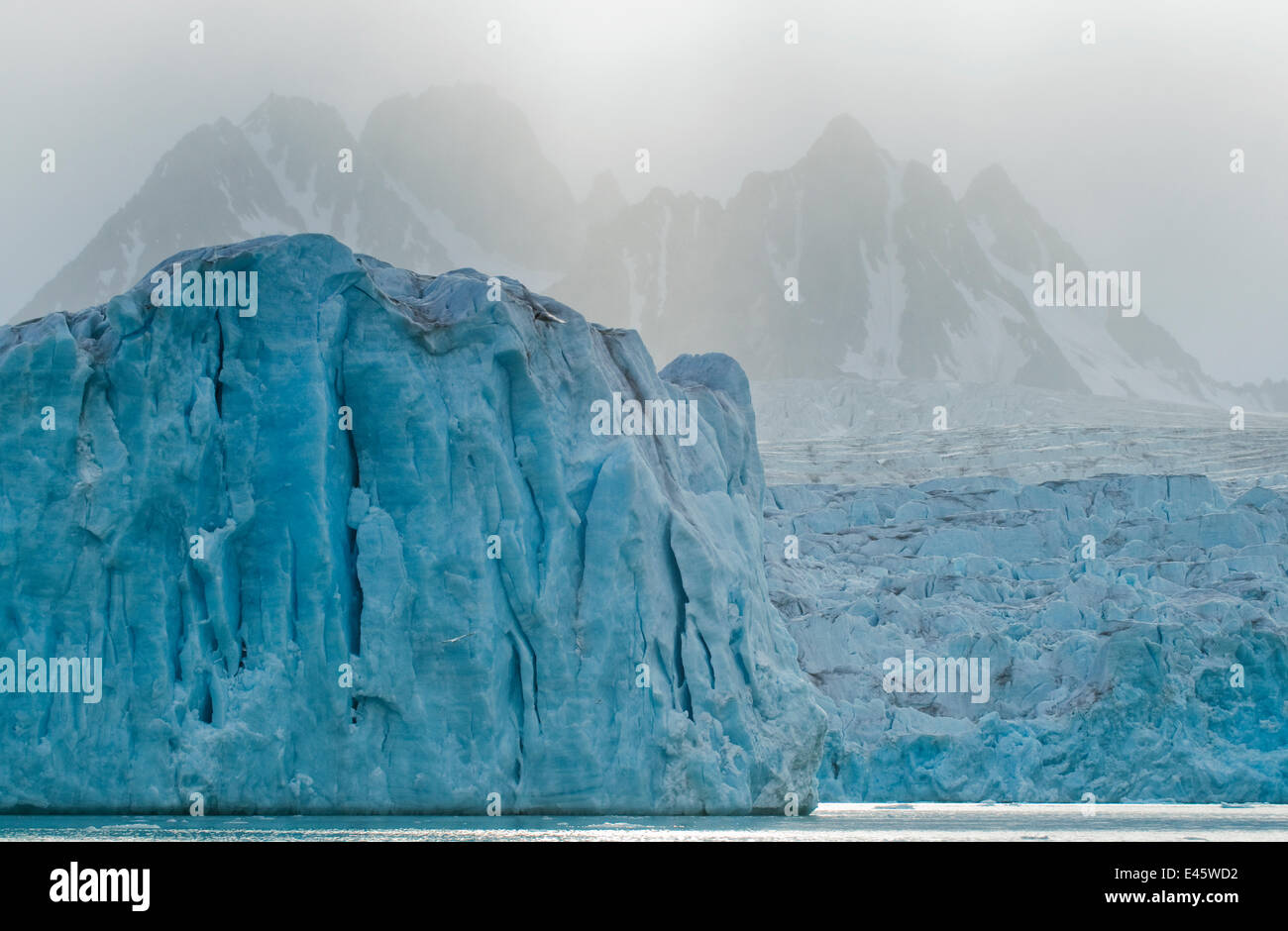 Faccia di Monaco Glacier, Leifdefjorden, Svalbard, Norvegia 2010 Foto Stock