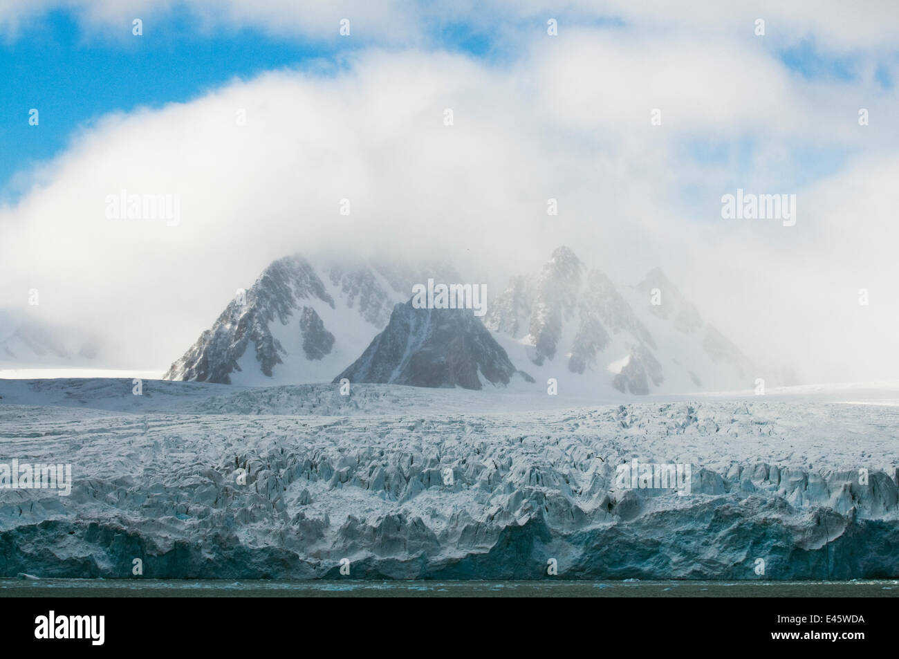 Monaco Glacier, Leifdefjorden, Svalbard, Arctic Norvegia 2010 Foto Stock