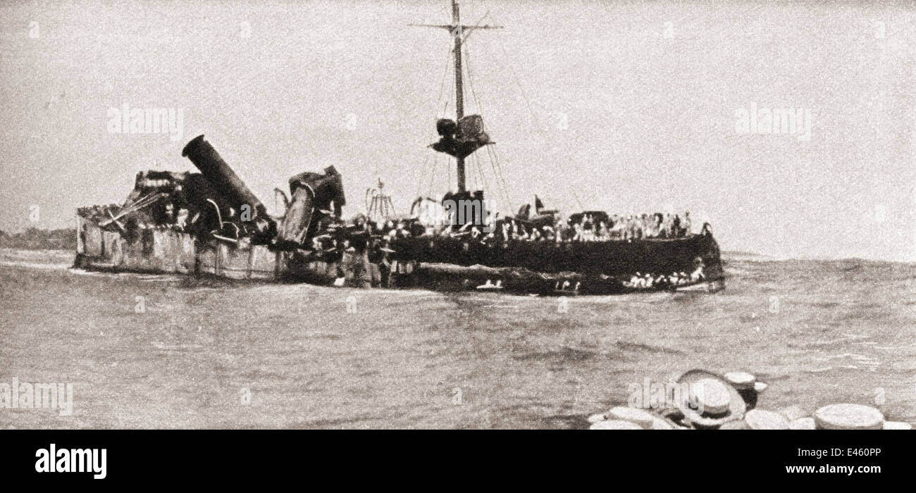 Il tedesco mare raider S.M.S. Di Emden, arenata dopo la battaglia di Cocos nel 1914. Foto Stock