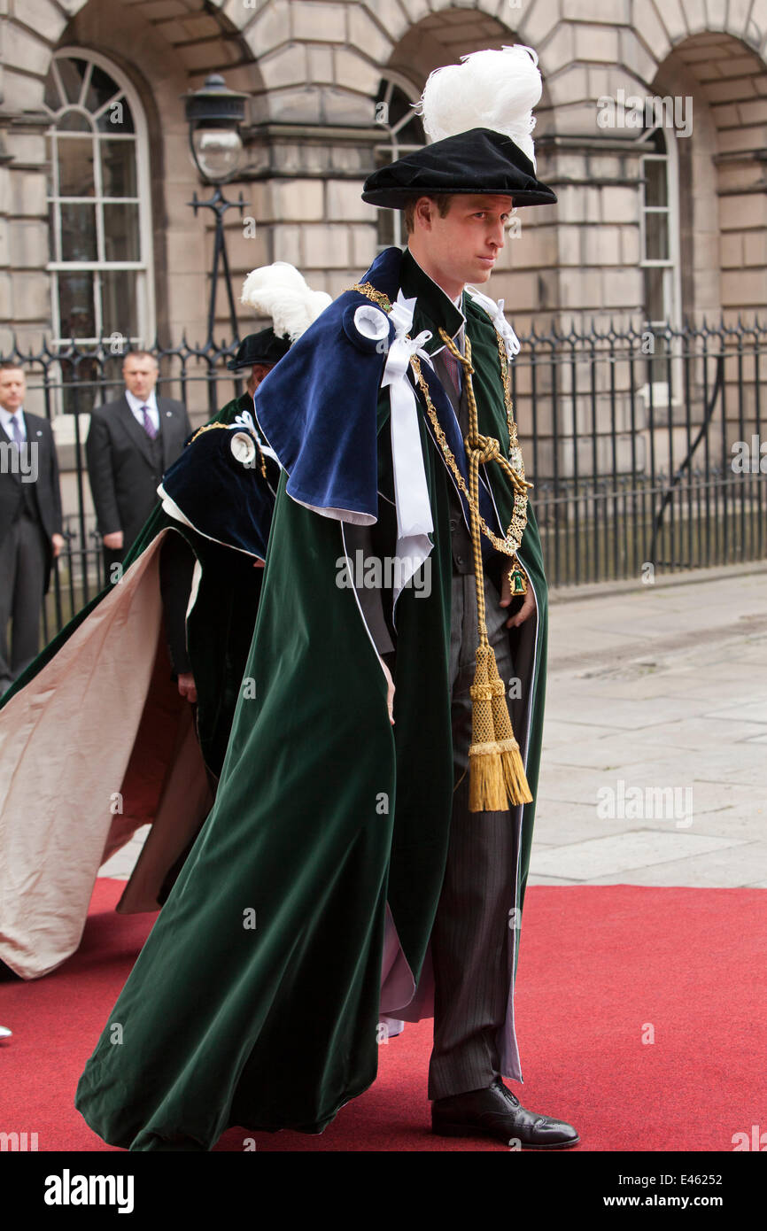 Edimburgo, Scozia, Regno Unito. 3 Luglio, 2014. Il principe William assiste una cerimonia di assegnazione del premio ordine del Thistle al Signore Smith di Kelvin e il Conte di casa. Edimburgo, Scozia, Regno Unito. 3 luglio 2014 Credit: GARY DOAK/Alamy Live News Foto Stock