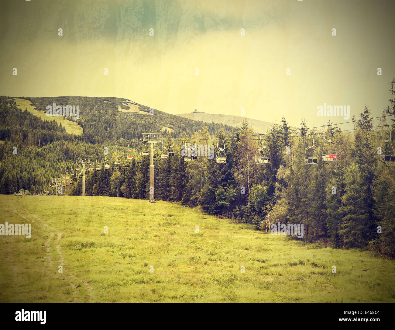 Natura vintage sfondo di montagna. Foto Stock