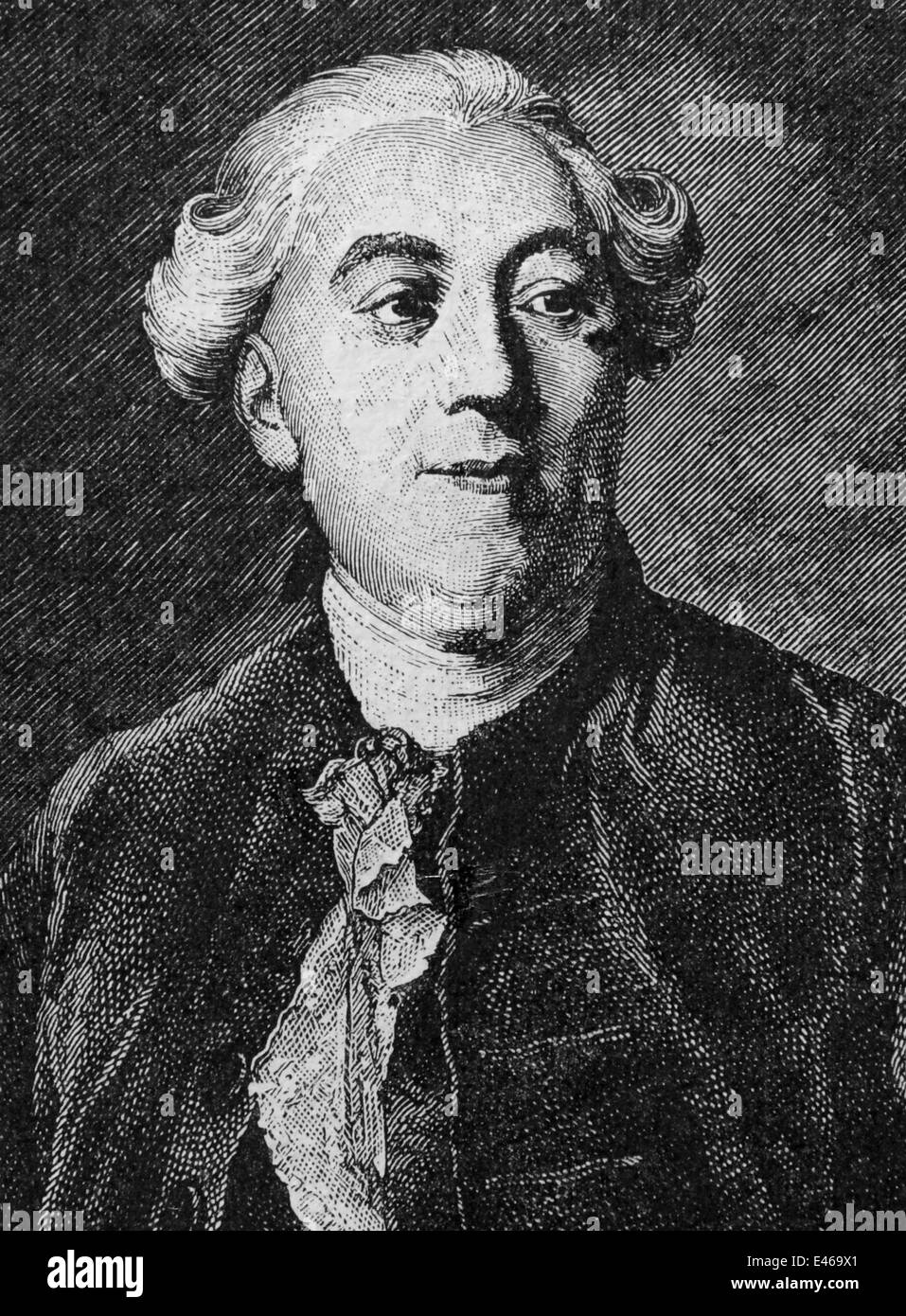 Jacques Necker (1732-1804). Statista francese Svizzero di nascita e il ministro delle finanze di Luigi XVI. Incisione. Foto Stock
