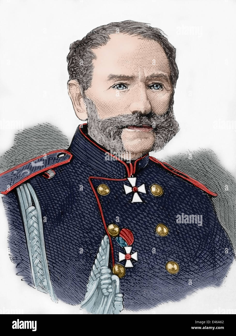 Conteggio di Kotzebue. Governatore Generale della Polonia. La spagnolo e illustrazione americana, 1877. Incisione. Colorati. Foto Stock