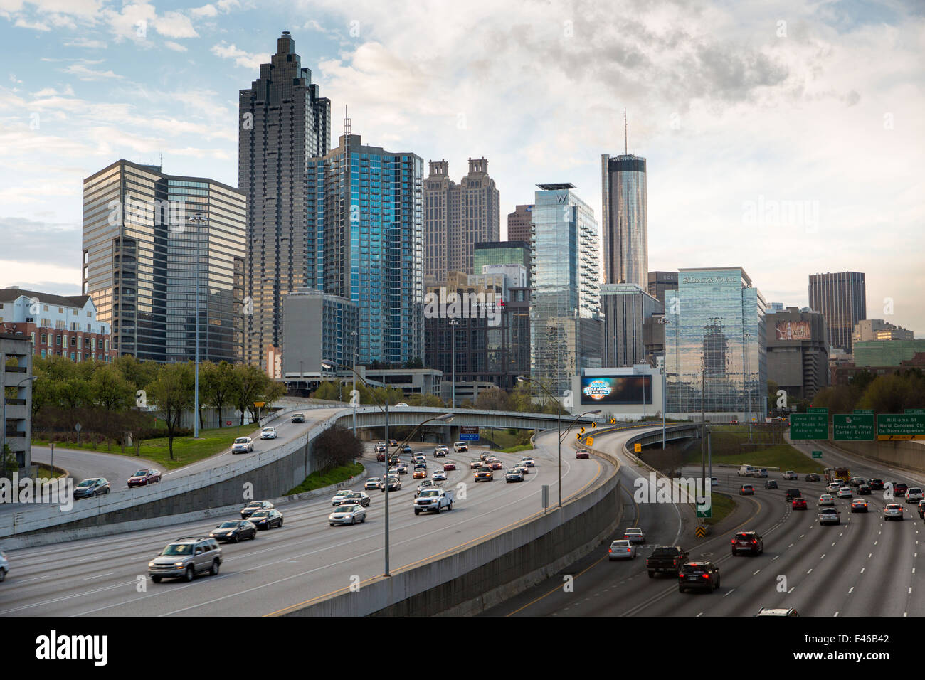 La Interstate I-85 che conduce nel centro di Atlanta, Georgia, Stati Uniti d'America Foto Stock