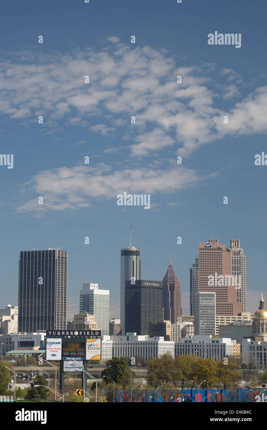 Lo skyline della citta', Atlanta, Georgia, Stati Uniti d'America Foto Stock