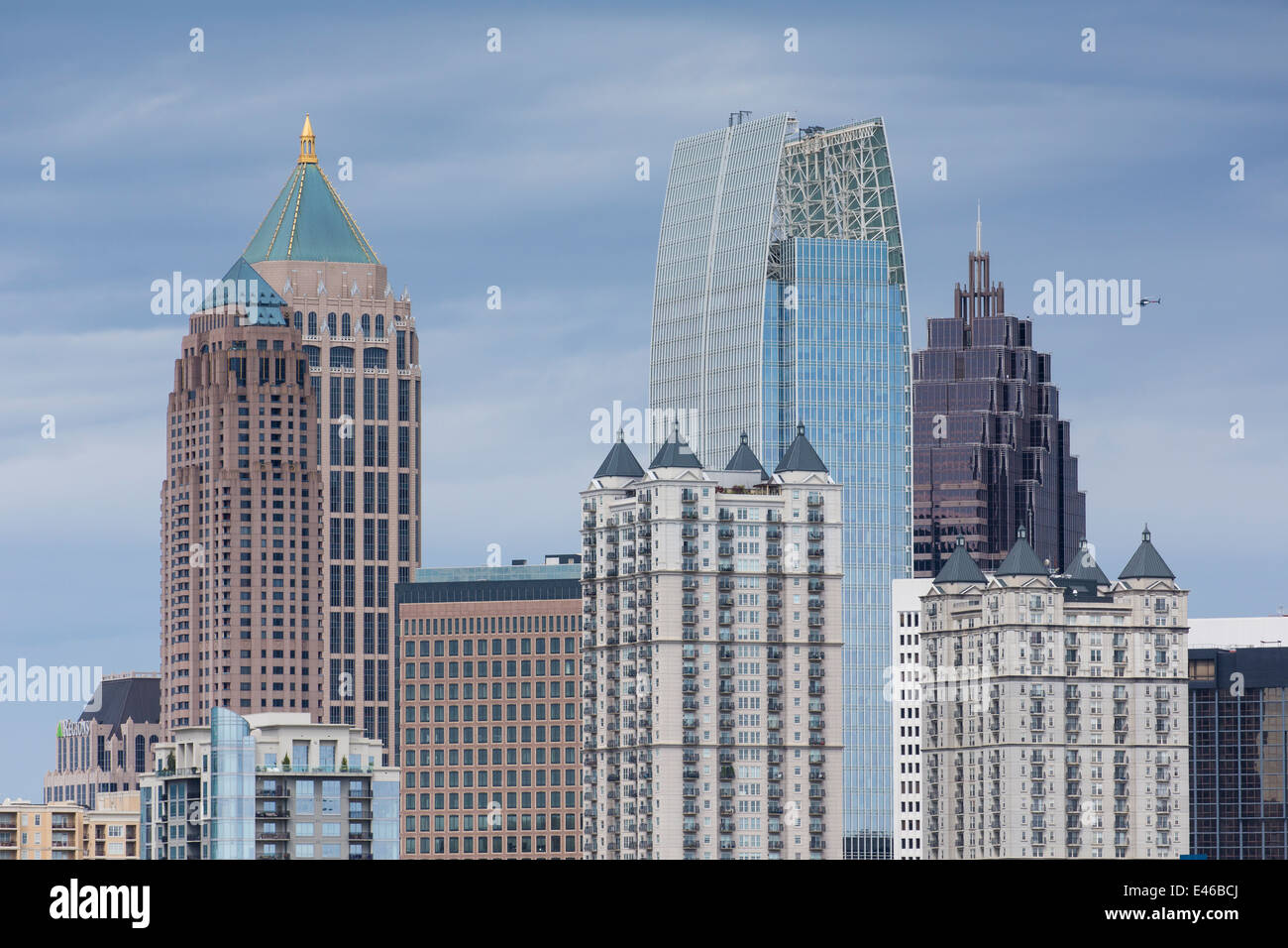 Midtown Skyline da Piedmont Park, Atlanta, Georgia, Stati Uniti d'America Foto Stock