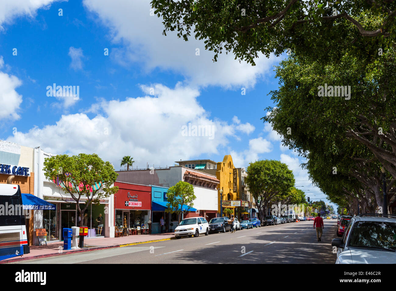 Quinta Avenue nel quartiere Hillcret di San Diego, California, Stati Uniti d'America Foto Stock