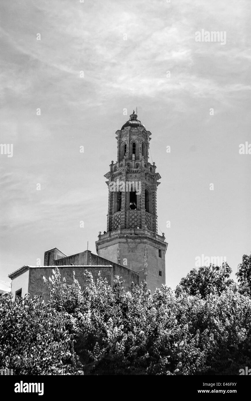 La Alcudia torre campanaria in stile Mudejar campanile si trova nella regione di Jerica di Valencia Spagna Foto Stock