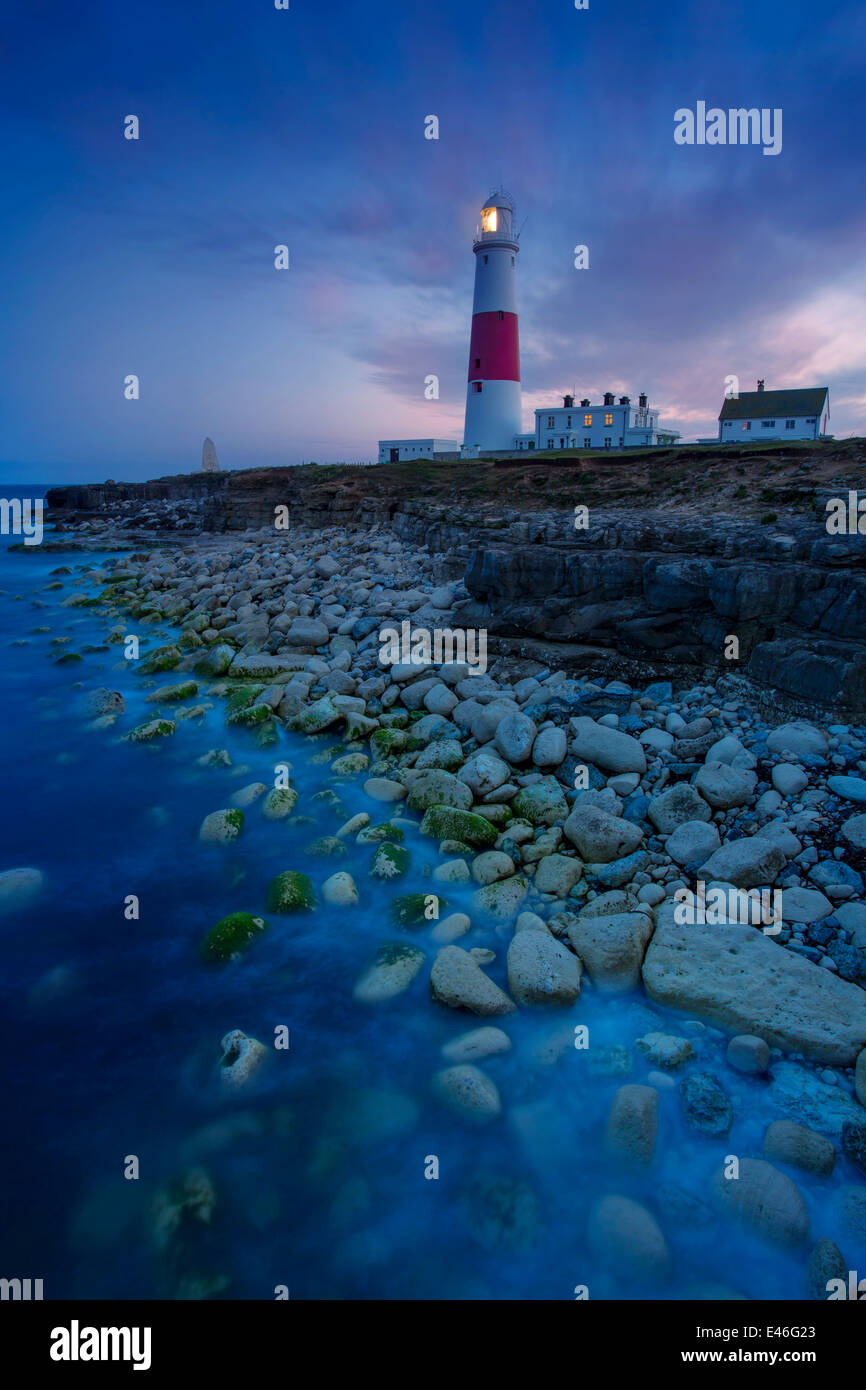 Portland Bill Lighthouse vicino a Portland, Dorset, Inghilterra Foto Stock