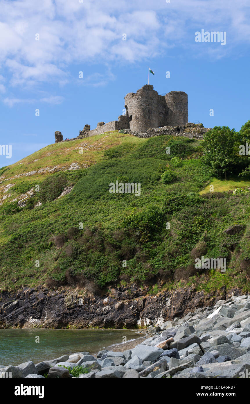 Criccieth lungomare e Castello, Gwynedd, il Galles del Nord Foto Stock