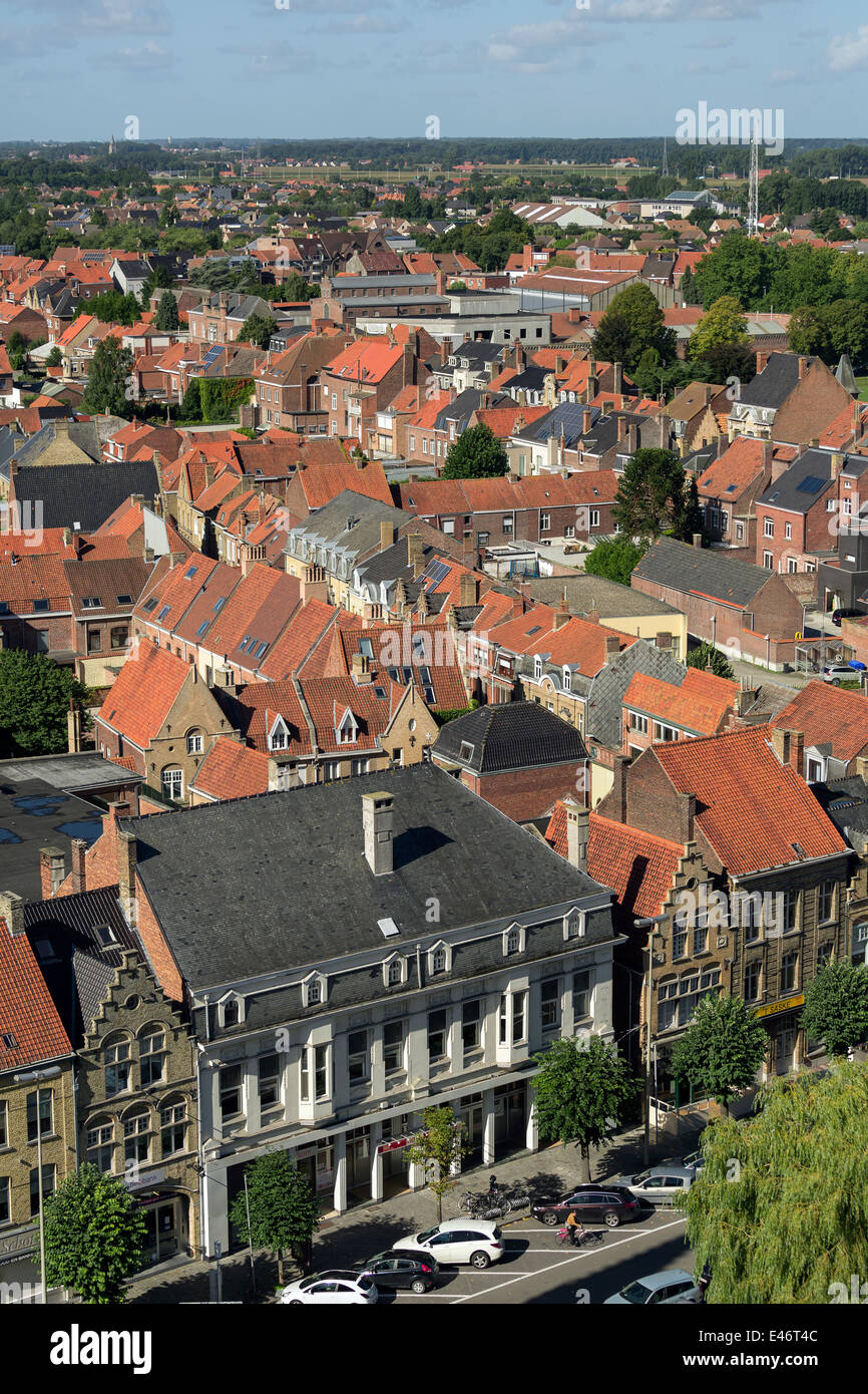 Ypres, Belgio, vista sulla città Foto Stock