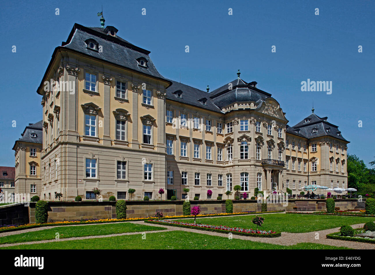 Werneck Castello, Werneck, Schweinfurt distretto, bassa Franconia, Baviera, Germania, il primo record scritto di Werneck è datata 10 agosto 1223, come feudo concesso da Bodo di Ravensburg, confermato dal Papa il 9 aprile 1223. Tra il 1224 e il 1250, di possesso Foto Stock