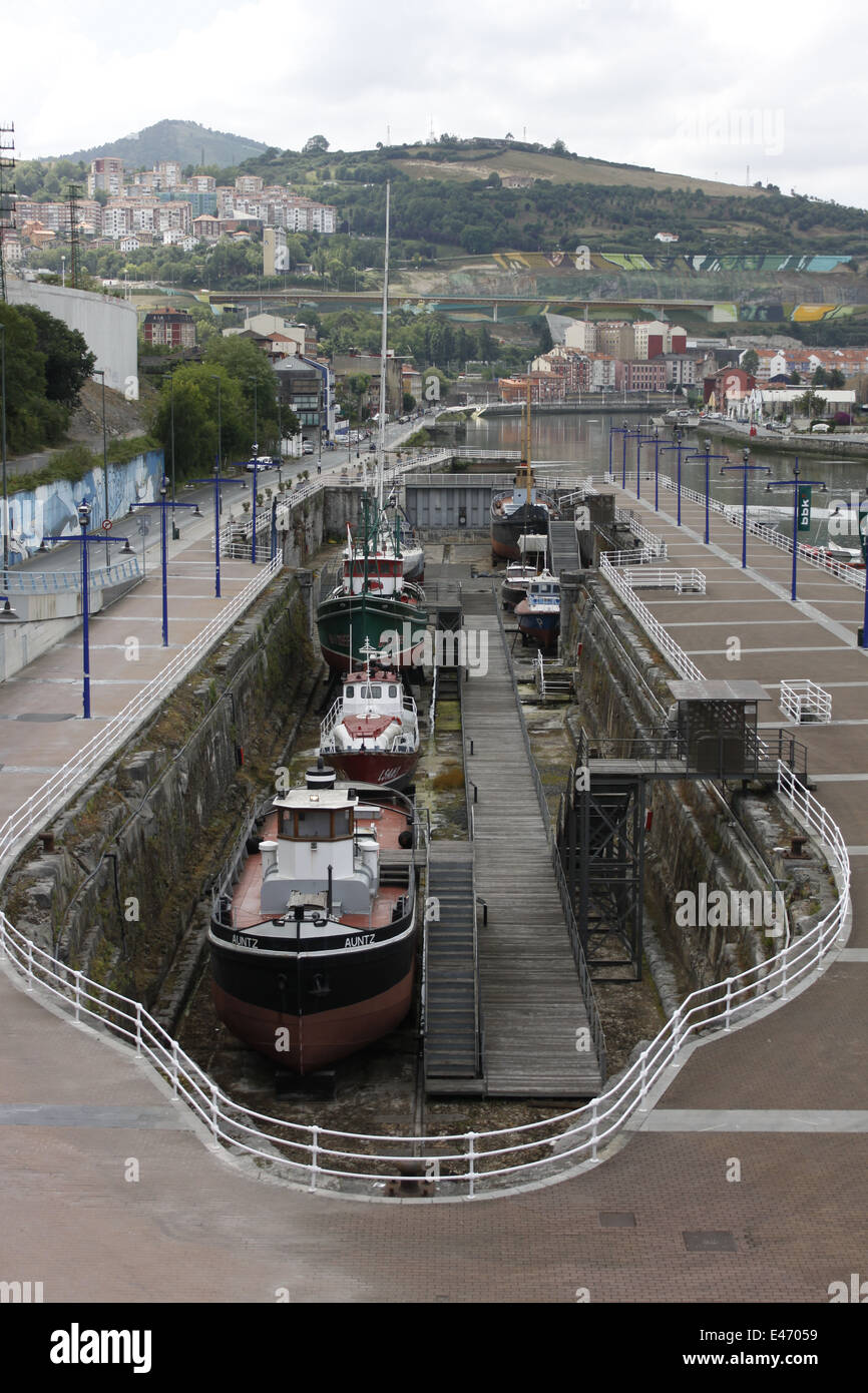 Dock, Bilbao, Bilbo, Biscaye, Paesi Baschi, Spagna. Foto Stock
