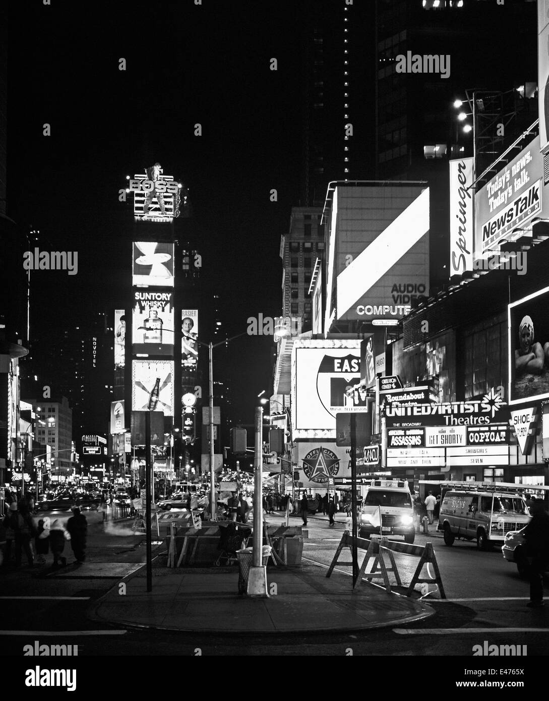 Times Square di notte Manhattan New York City NY USA Foto Stock