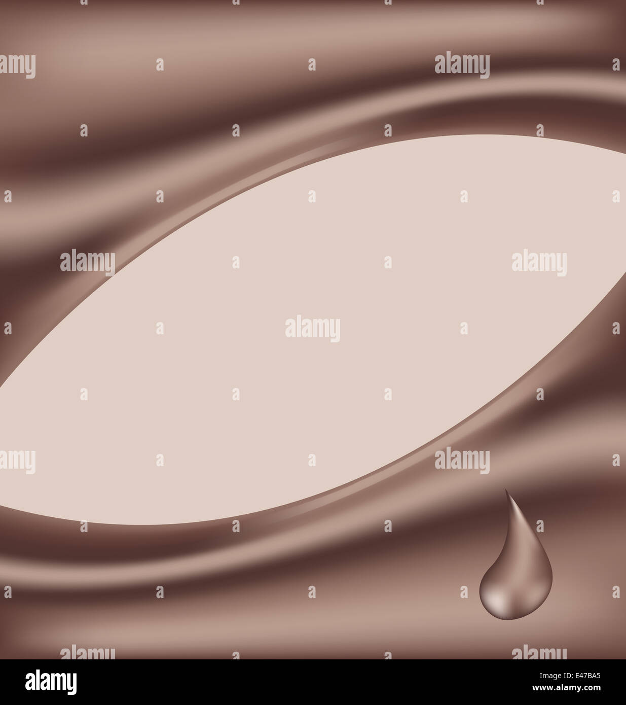 Illustrazione astratta ondulata di cioccolato sfondo con drop - vettore Foto Stock