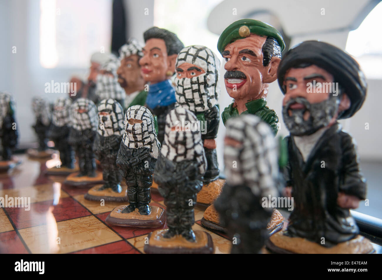 Medio Oriente i leader politici con jihadisti come parte di un American anti-terrorismo di scacchi a tema impostato Foto Stock