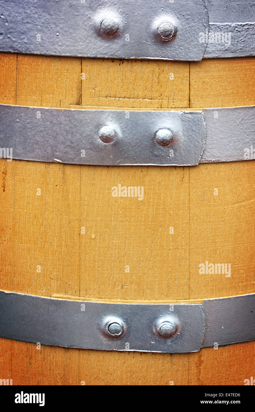 Dettaglio del vino Barile di legno Foto Stock