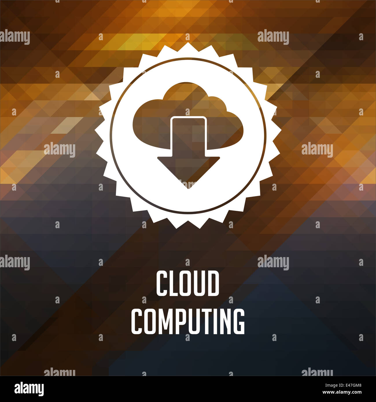 Il Cloud Computing su sfondo del triangolo. Foto Stock