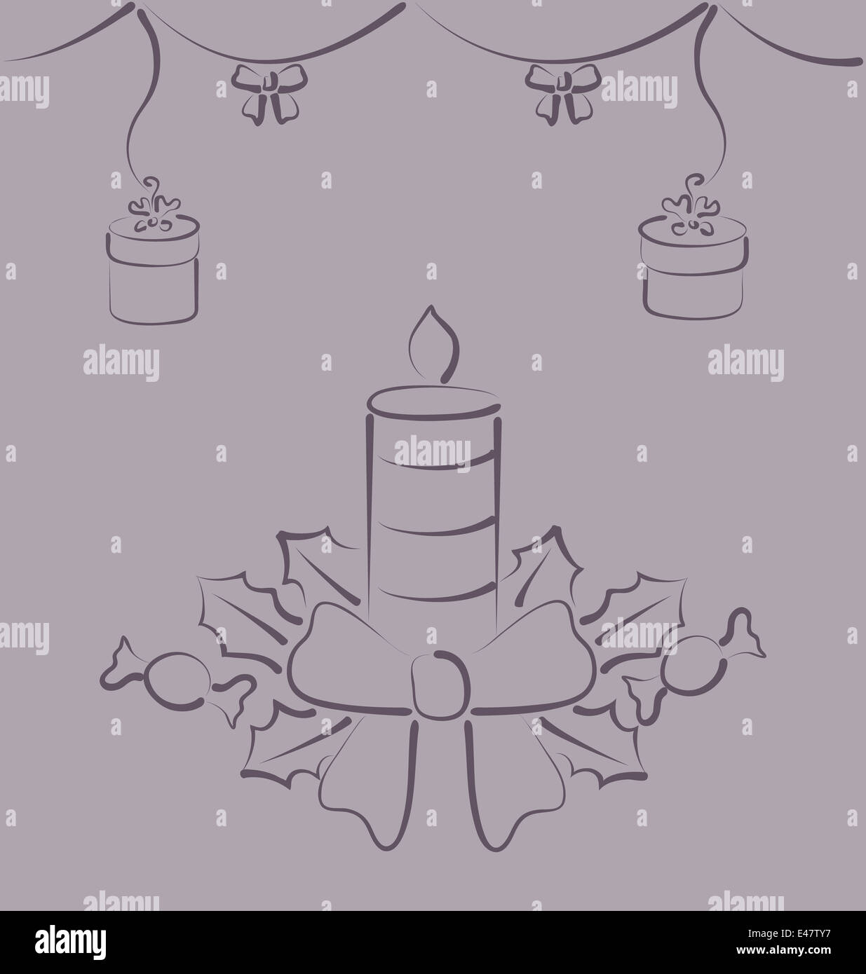 Illustrazione decorazione di Natale stilizzato elementi disegnati a mano - vettore Foto Stock