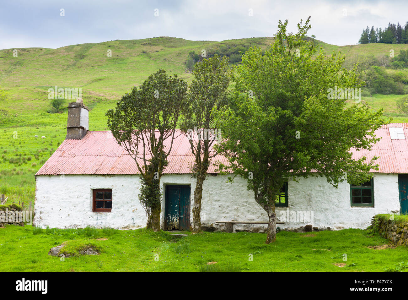 Vecchia fattoria a Auchindrain croft insediamento e villaggio museo del folklore a forno, Inveraray nelle Highlands della Scozia Foto Stock