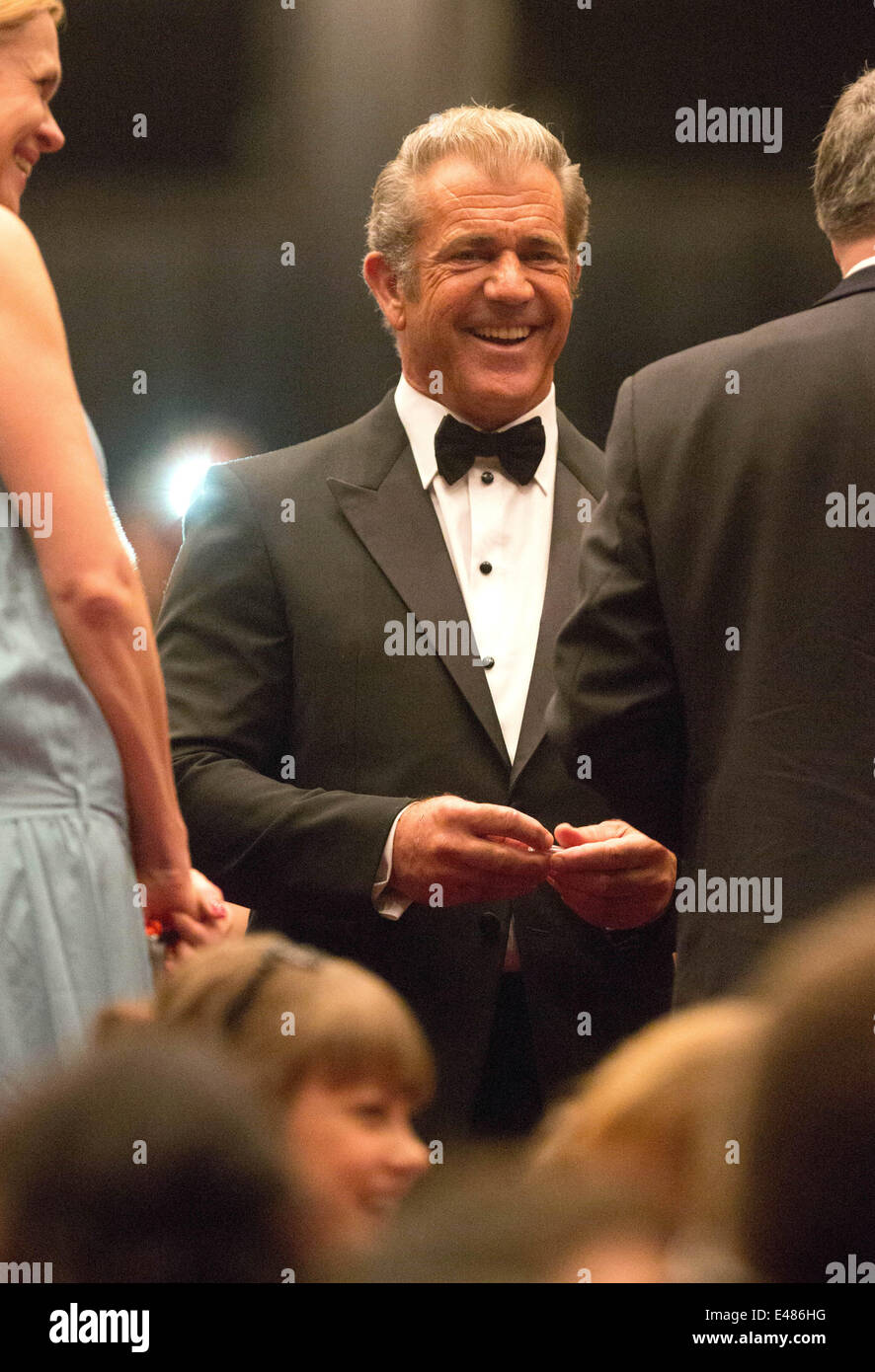Attore Mel Gibson assiste la 49a Karlovy Vary International Film Festival presso Hotel Terme a Karlovy Vary Repubblica Ceca, il 04 luglio 2014. Foto: Hubert Boesl - NESSUN SERVIZIO DI FILO Foto Stock