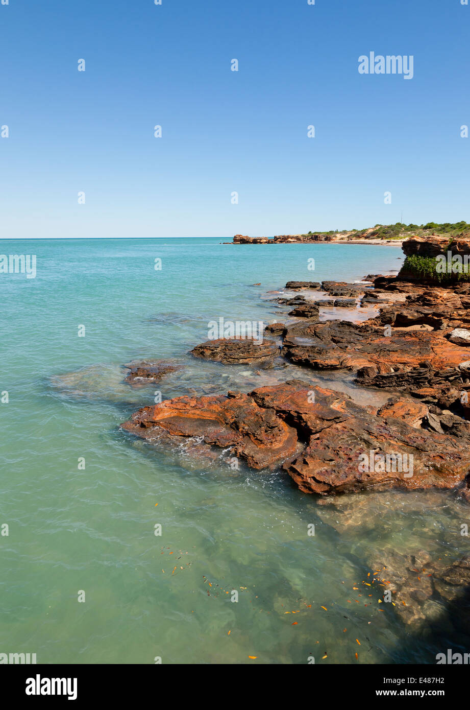 Tipico litorale vicino al porto in Broome in Autralia occidentale Foto Stock