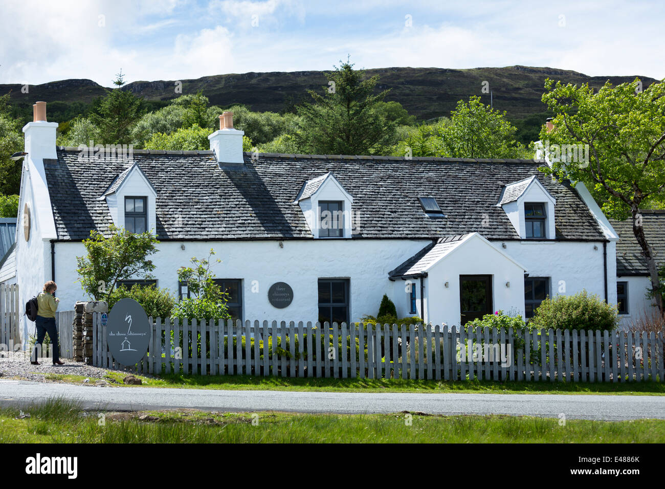 Il mondo gastronomico rinomato ristorante a cinque stelle i tre camini sull'Isola di Skye in Scozia Foto Stock