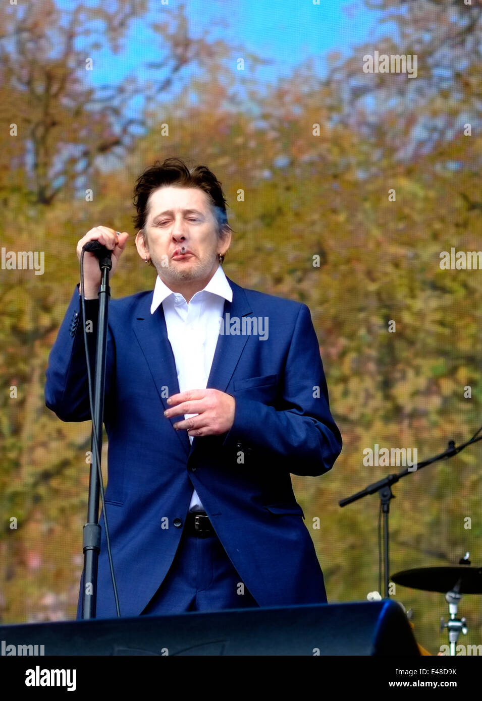 Londra, Regno Unito. Il 5 luglio 2014. The Pogues, London's Irish Folk punk heroes gioca BST festival Hyde park. Shane MacGowan Credito: Rachel Megawhat/Alamy Live News Foto Stock