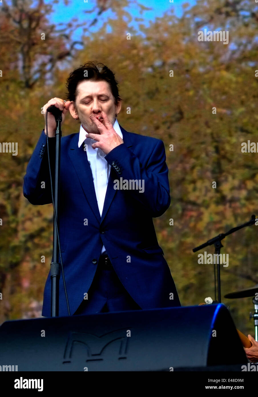 Londra, Regno Unito. Il 5 luglio 2014. The Pogues, London's Irish Folk punk heroes gioca BST festival Hyde park. Shane MacGowan Credito: Rachel Megawhat/Alamy Live News Foto Stock