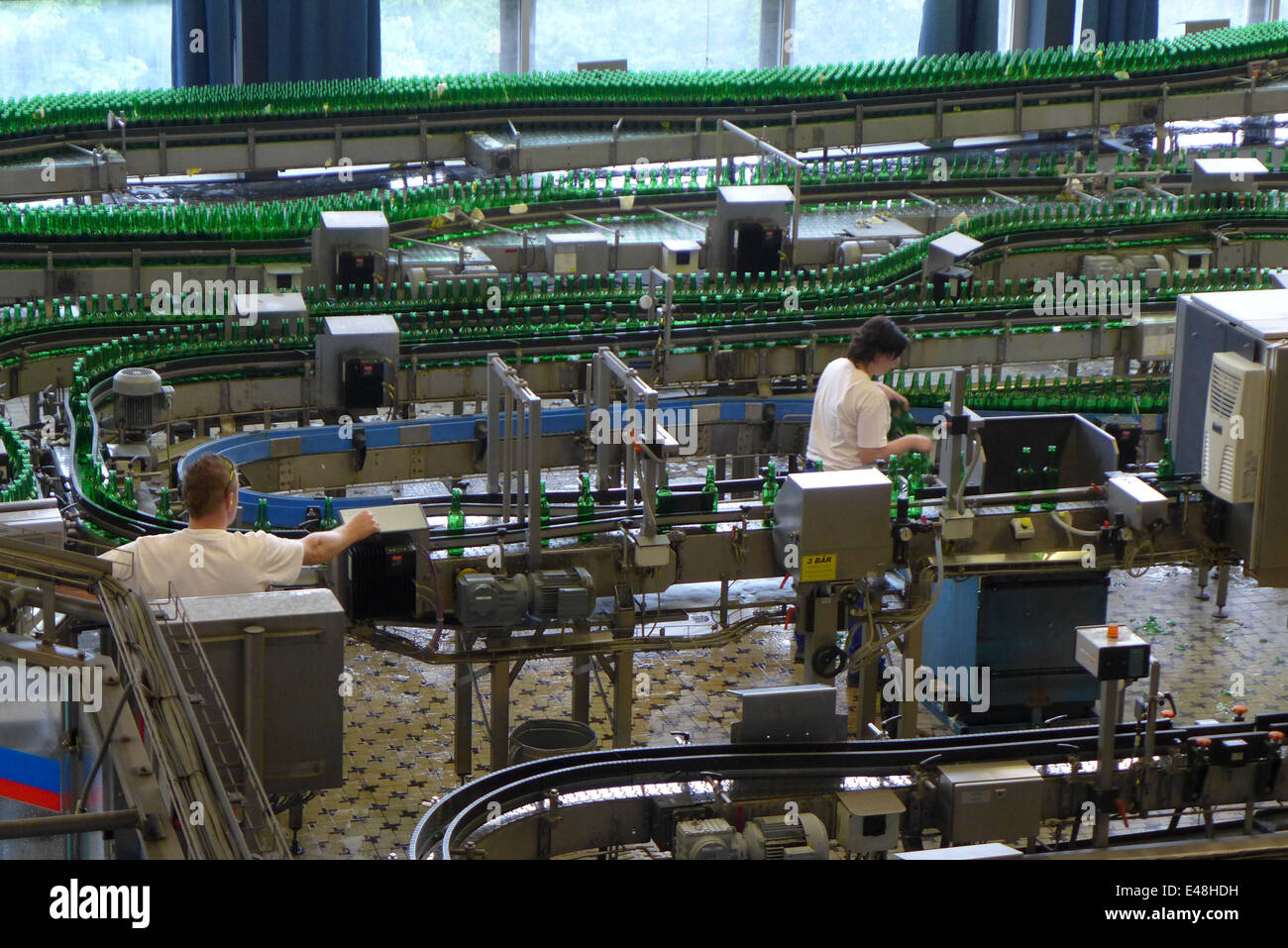 Benvenuti in Repubblica ceca - Cesky Budejovice (Budweiser Budvar) brewery foto di Sean Sprague Foto Stock