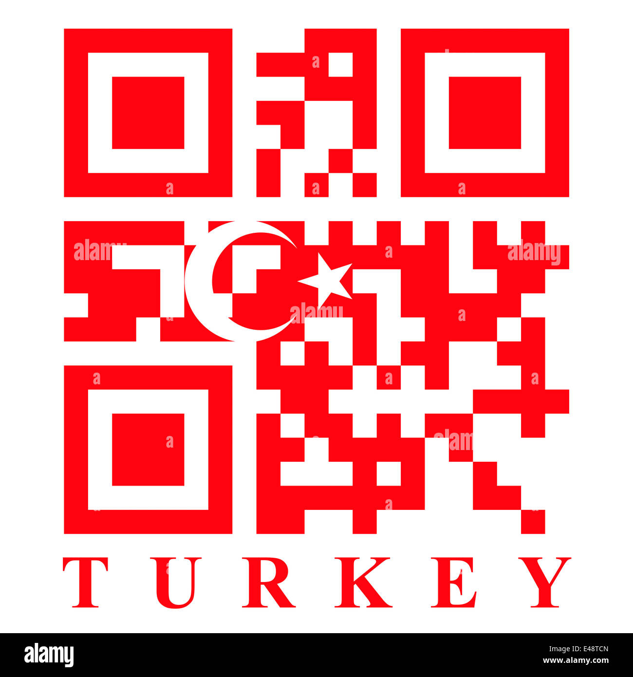 In Turchia il codice QR bandiera, vettore Foto Stock