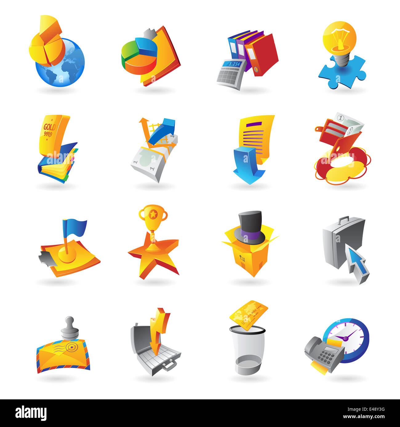 Icone per affari e finanza. Foto Stock