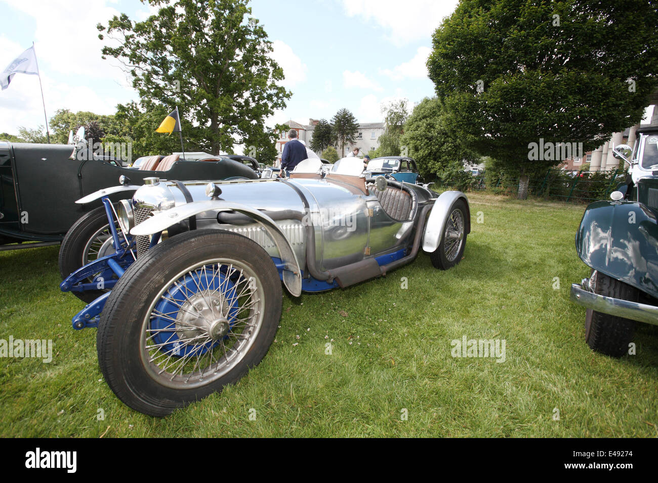 Terenure classico e Vintage car show Dublin 2014, dotate di un forte giro di Riley autovetture provenienti da tutta l'anni. Terenure è uno di Irlanda la più grande raccolta di classici e auto d'epoca, con questo essendo il suo ventitreesimo anno consecutivo. Credito: Ian Shipley/Alamy Live News Foto Stock