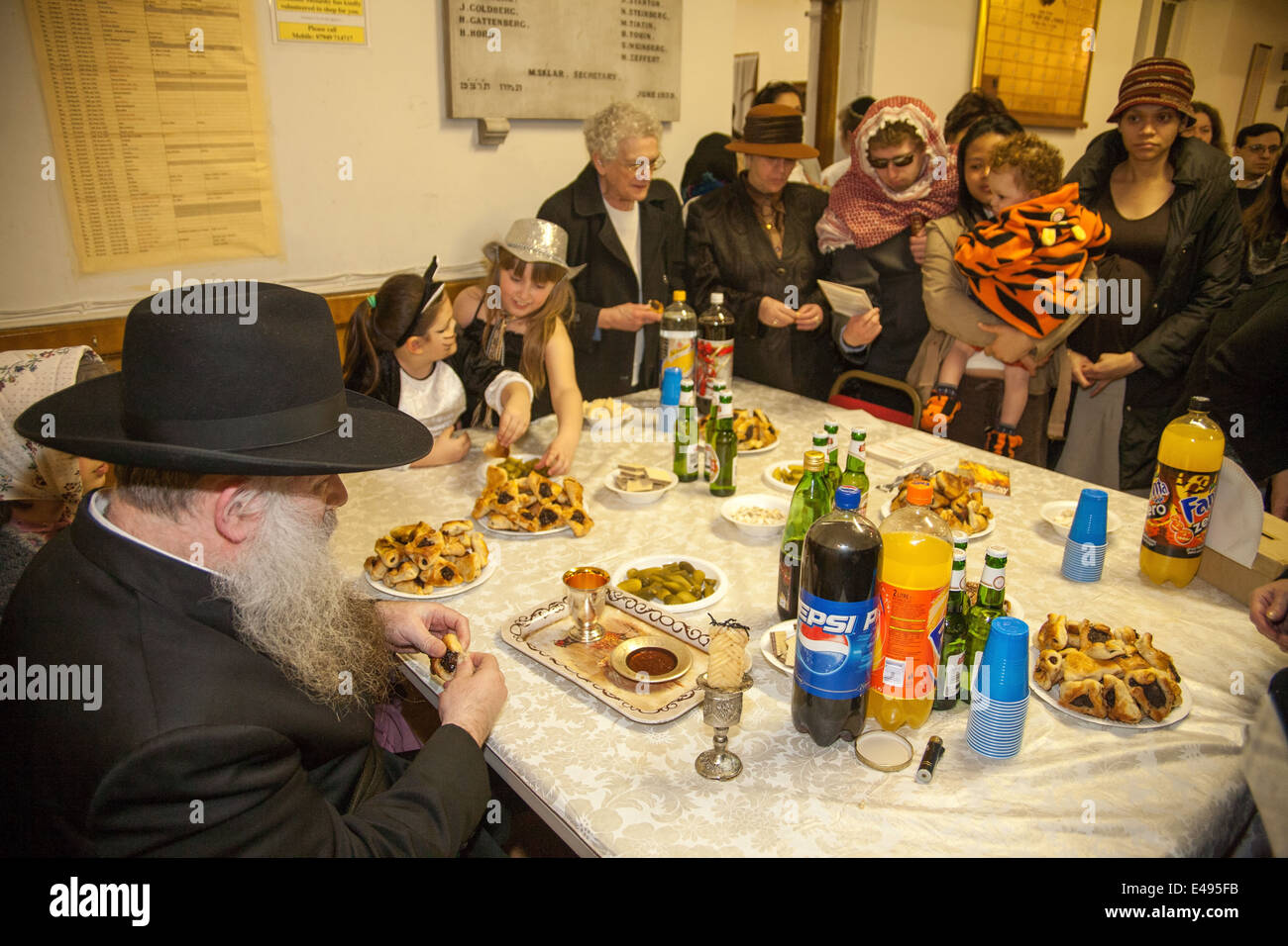 Festa ebraica di Purim. Foto Stock