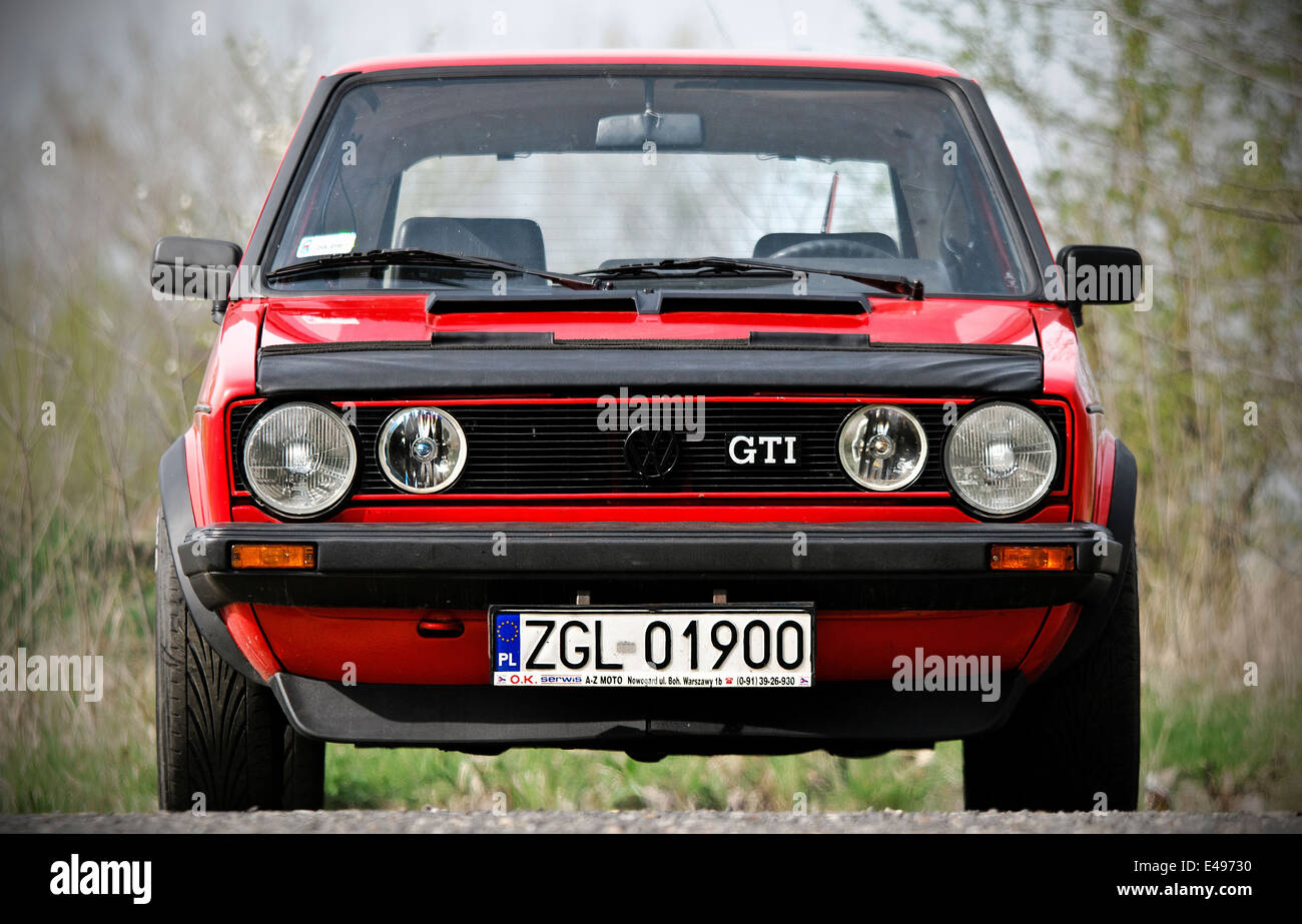 Rosso VW Golf Gti Foto Stock