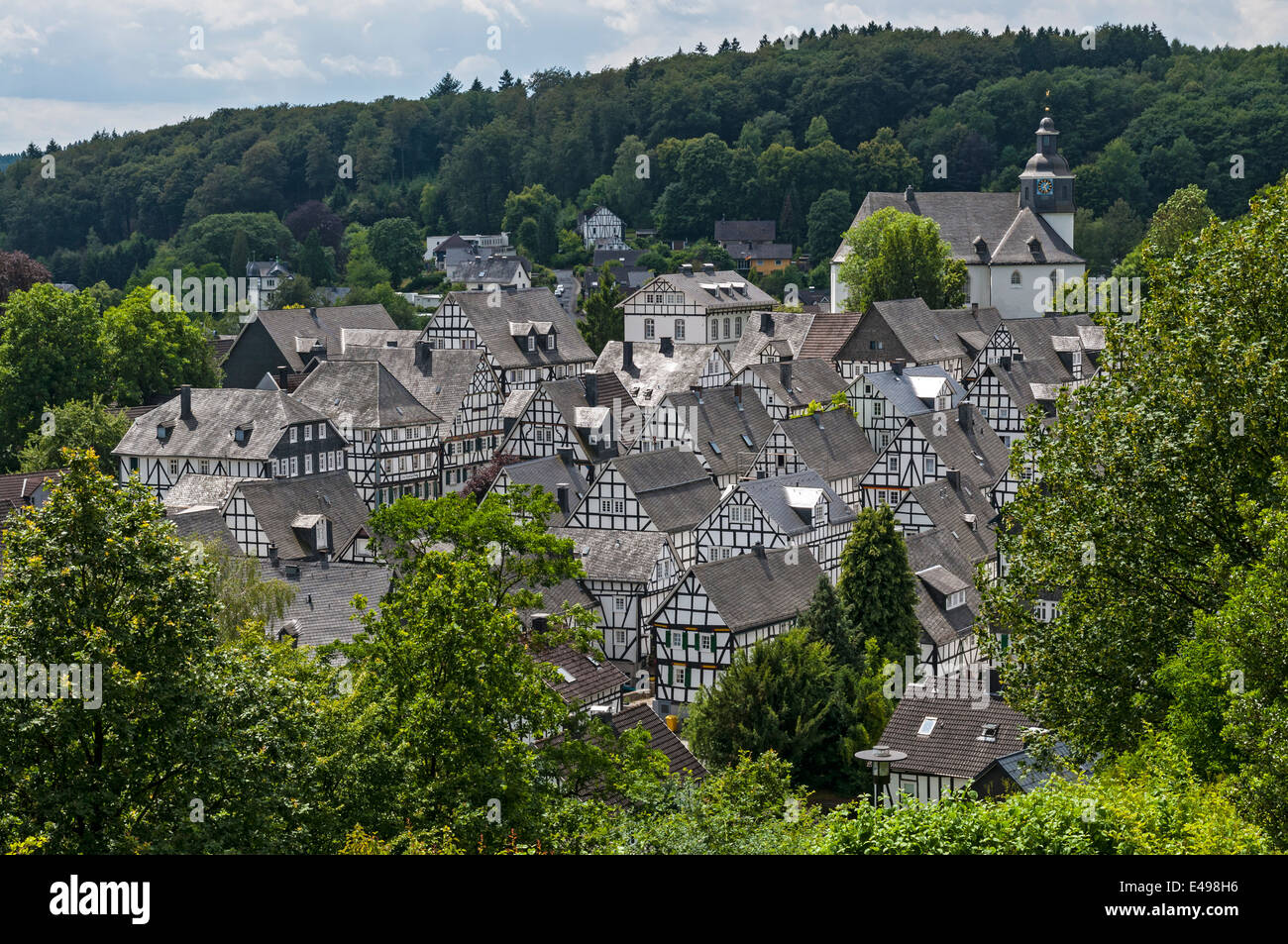 Freudenberg, la vista della città vecchia, NRW Germania Foto Stock