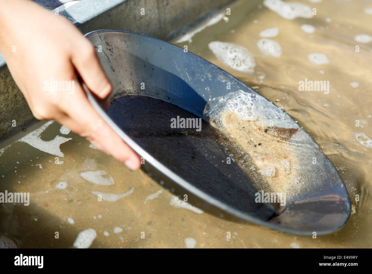 Coppa d'oro, 'Free Gold Panning' stazione, Donkey Derby Giorni, Cripple Creek, Colorado, STATI UNITI D'AMERICA Foto Stock
