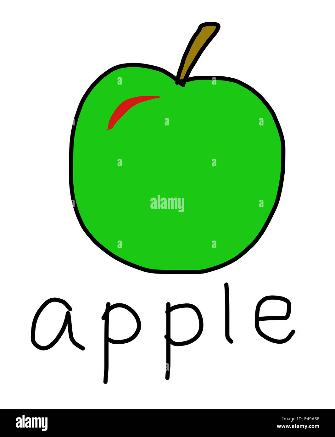 Illustrazione di alfabeto parole - Apple Foto Stock